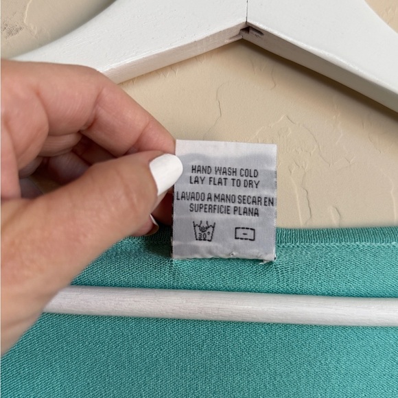 XOXO Y2K Cardigan Form Fitting Women's Button-Up Teal Aqua V Neck 3/4 Sleeve Med - Picture 5 of 8